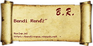 Bendi René névjegykártya